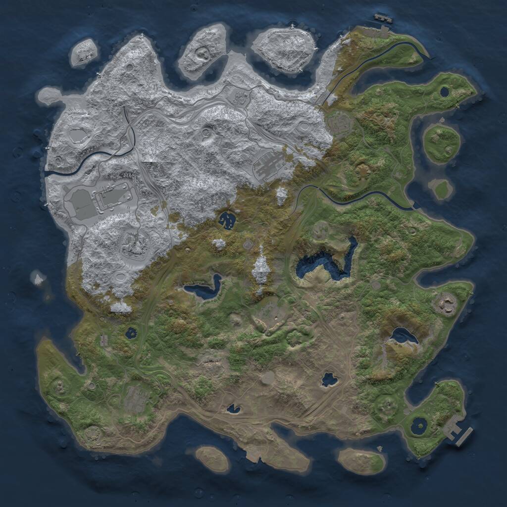 Rust Map: Procedural Map, Size: 4500, Seed: 8653351, 14 Monuments