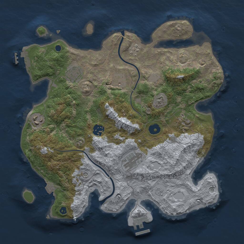 Rust Map: Procedural Map, Size: 3333, Seed: 50000, 13 Monuments