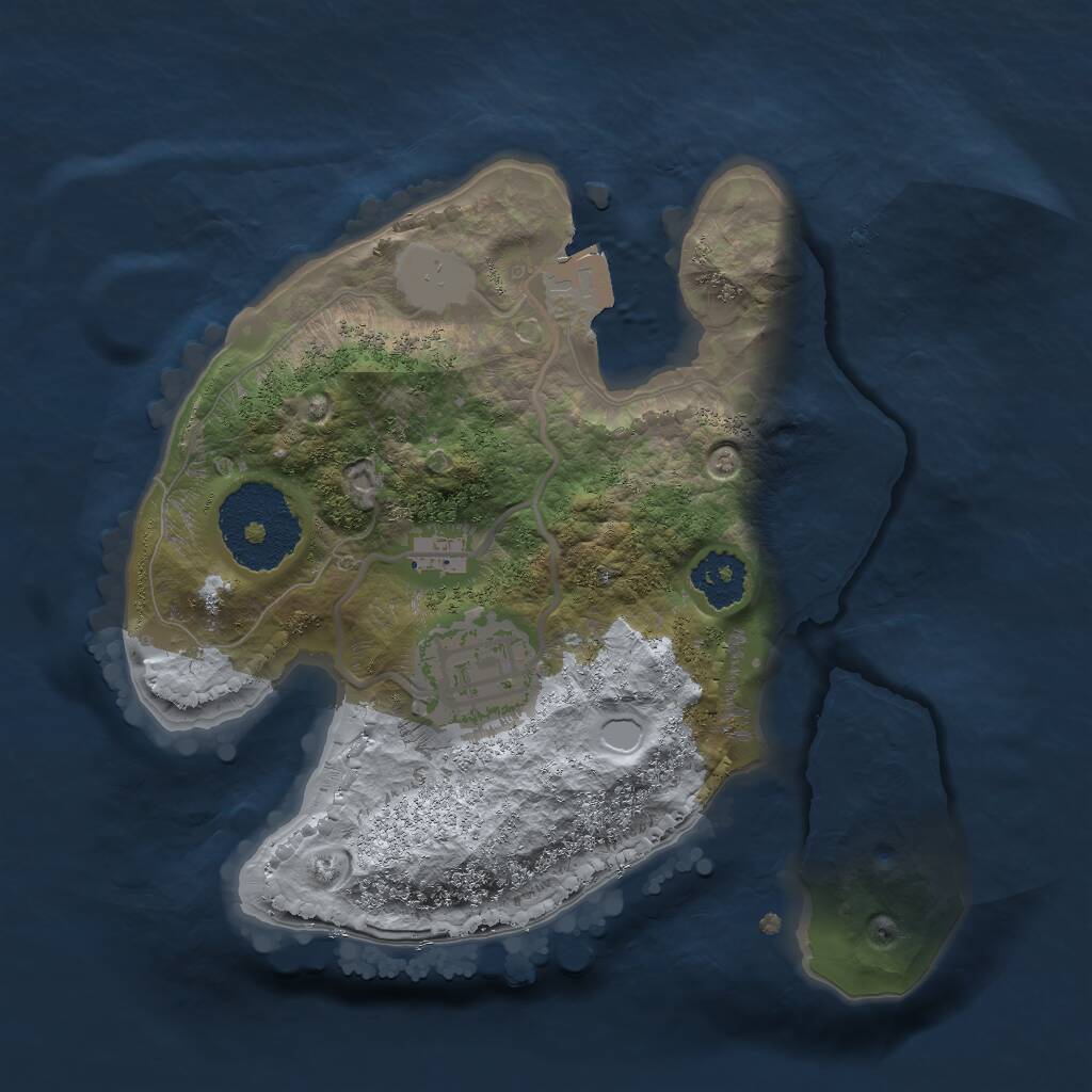 Rust Map: Procedural Map, Size: 2000, Seed: 1650320807, 2 Monuments