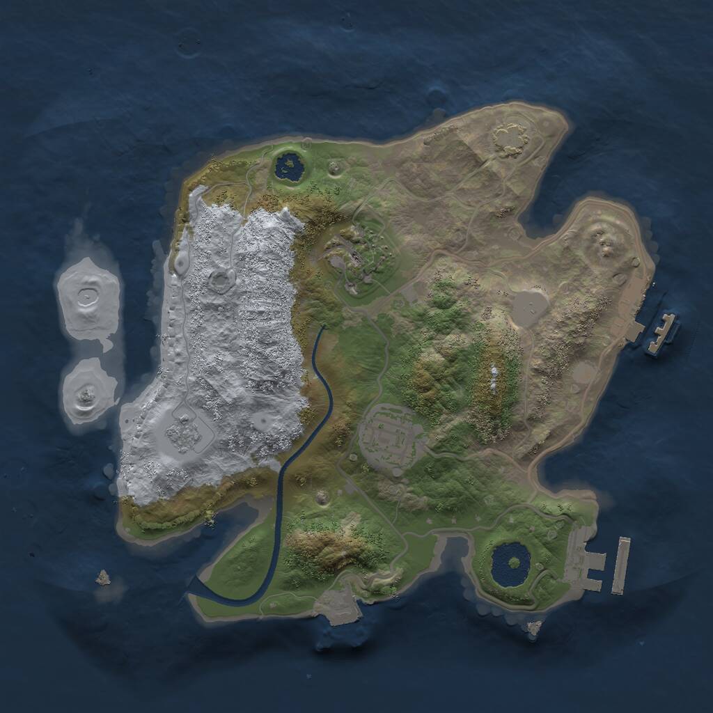 Rust Map: Procedural Map, Size: 2500, Seed: 2084713598, 7 Monuments