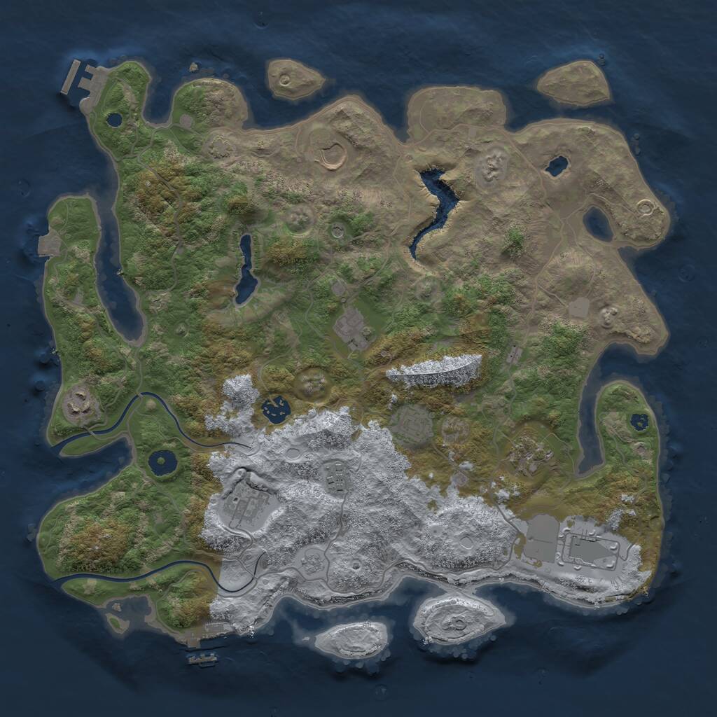 Rust Map: Procedural Map, Size: 4000, Seed: 442778917, 15 Monuments