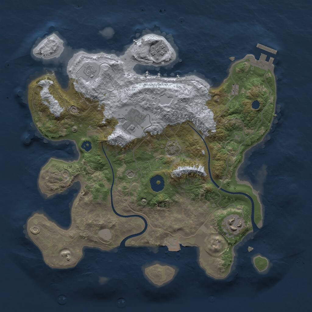 Rust Map: Procedural Map, Size: 3000, Seed: 675634512, 8 Monuments