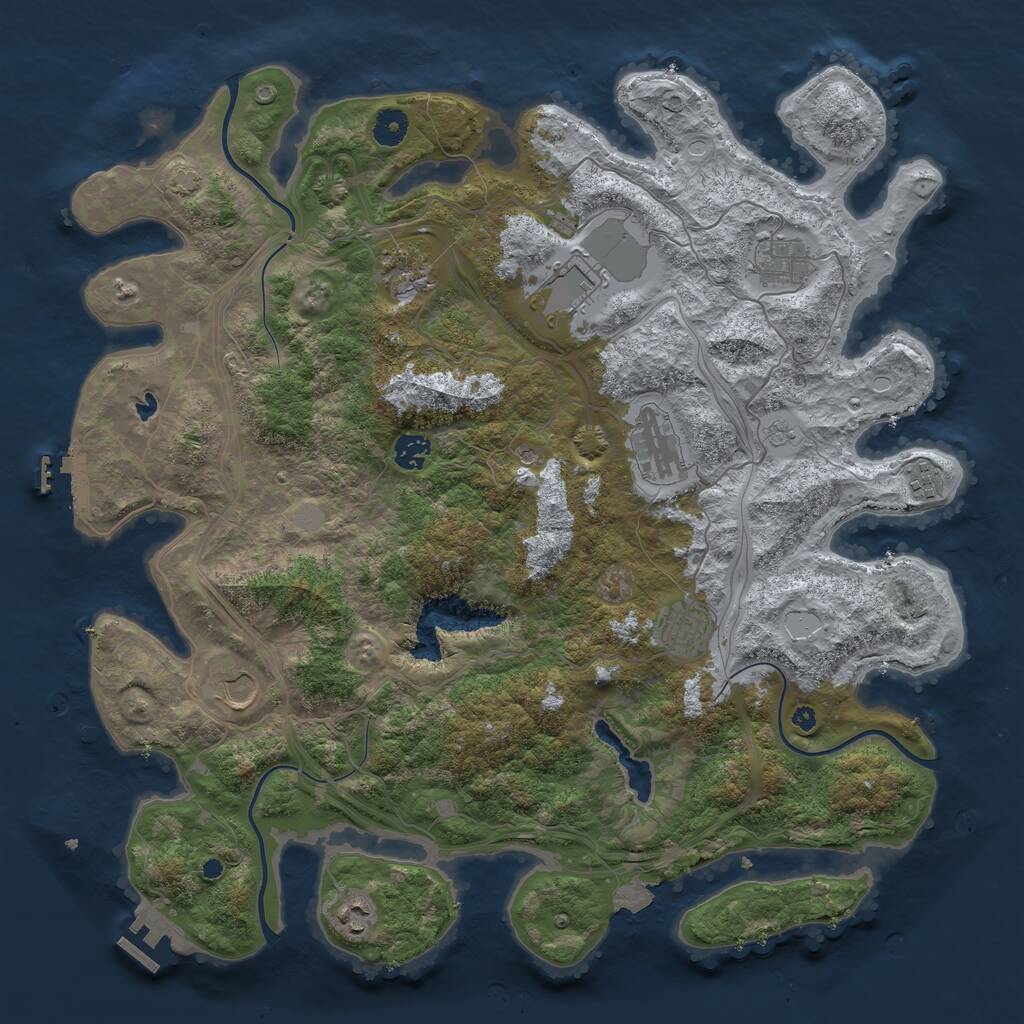 Rust Map: Procedural Map, Size: 4250, Seed: 1824009553, 15 Monuments