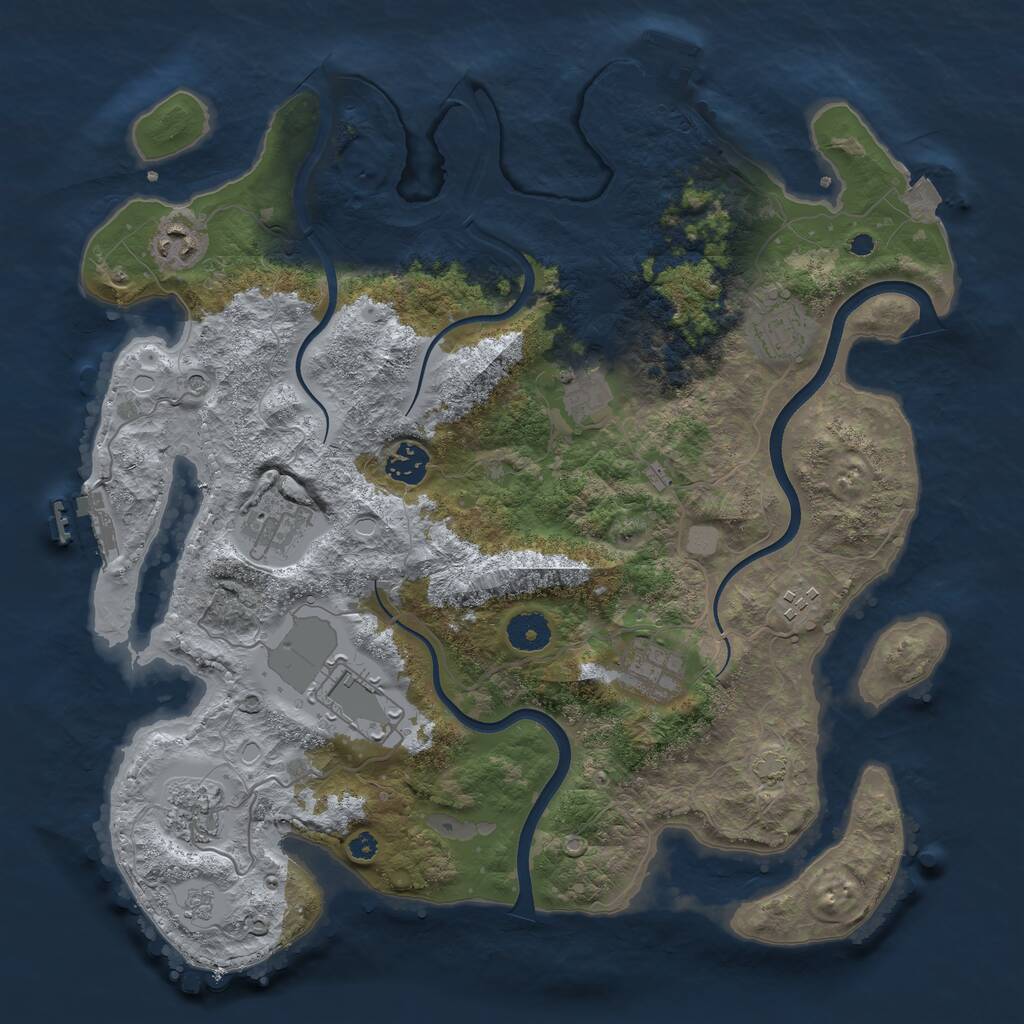 Rust Map: Procedural Map, Size: 3750, Seed: 585495645, 15 Monuments