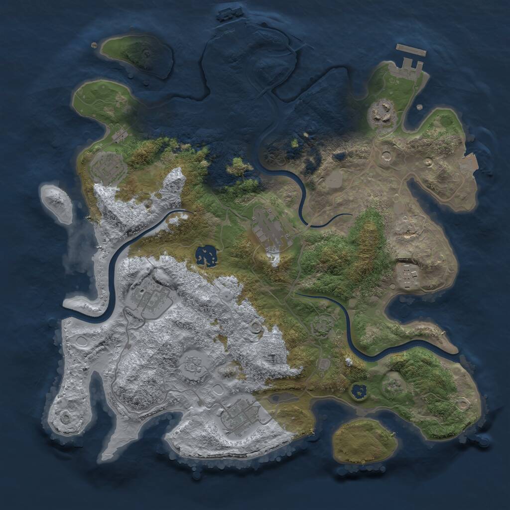Rust Map: Procedural Map, Size: 3400, Seed: 511239904, 13 Monuments