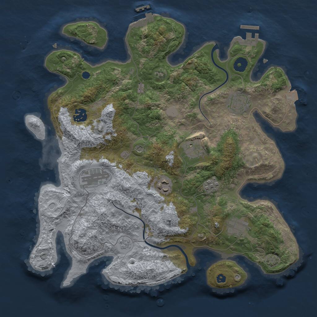 Rust Map: Procedural Map, Size: 3400, Seed: 511239904, 13 Monuments