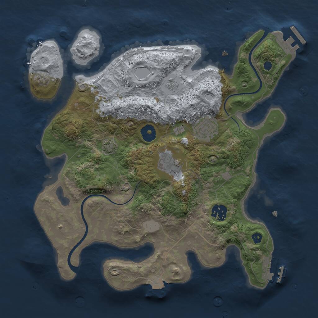 Rust Map: Procedural Map, Size: 3000, Seed: 797351, 8 Monuments