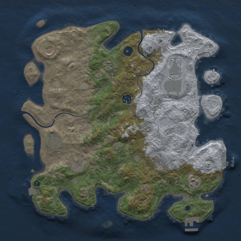 Rust Map: Procedural Map, Size: 3800, Seed: 243338158, 15 Monuments