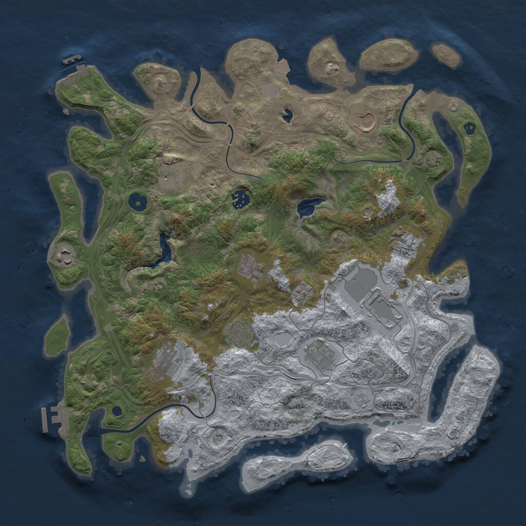 Rust Map: Procedural Map, Size: 4250, Seed: 33813000, 17 Monuments