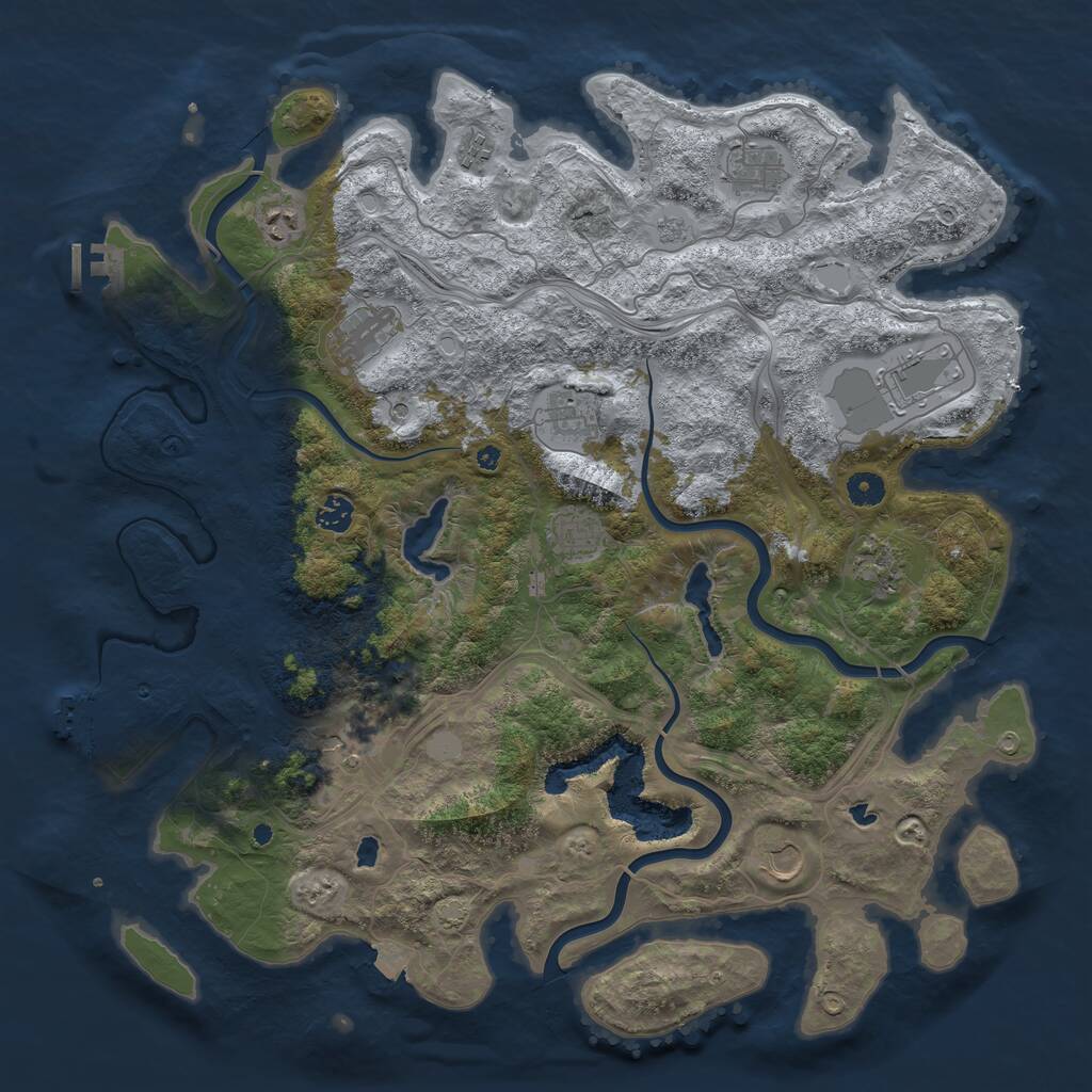 Rust Map: Procedural Map, Size: 4500, Seed: 6322, 17 Monuments