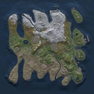 Thumbnail Rust Map: Procedural Map, Size: 3000, Seed: 1177335806, 9 Monuments