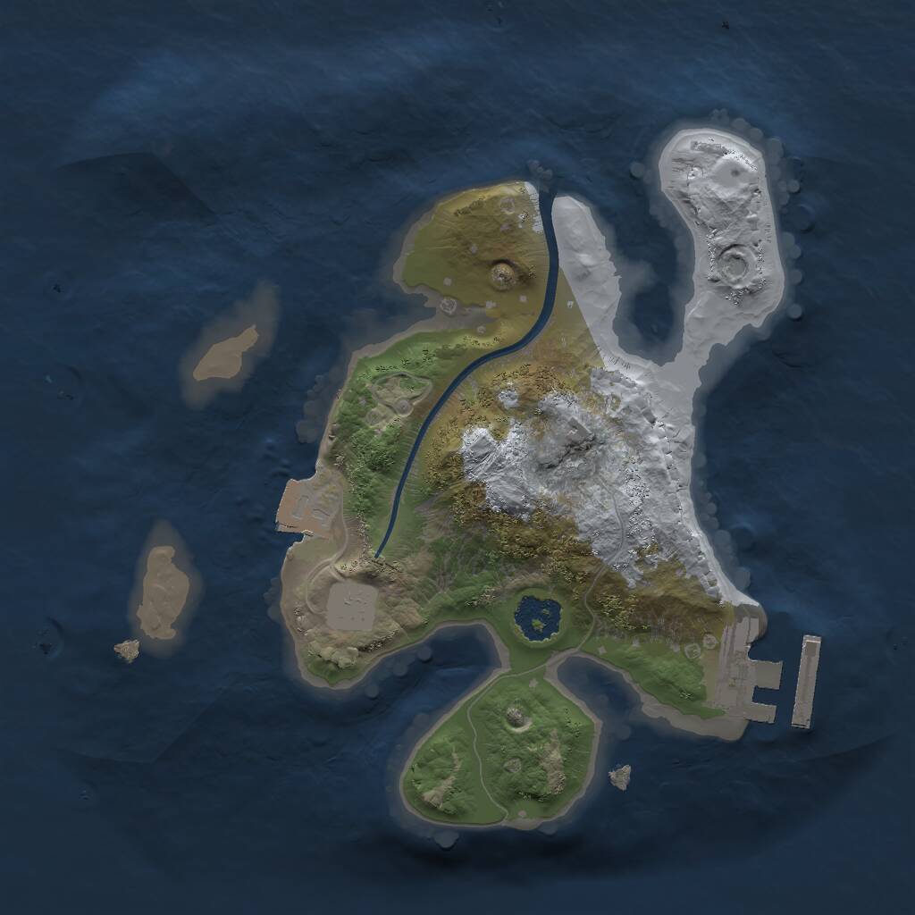 Rust Map: Procedural Map, Size: 2000, Seed: 1175534229, 2 Monuments