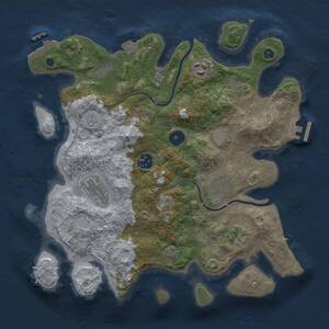 Thumbnail Rust Map: Procedural Map, Size: 3300, Seed: 602634940, 11 Monuments