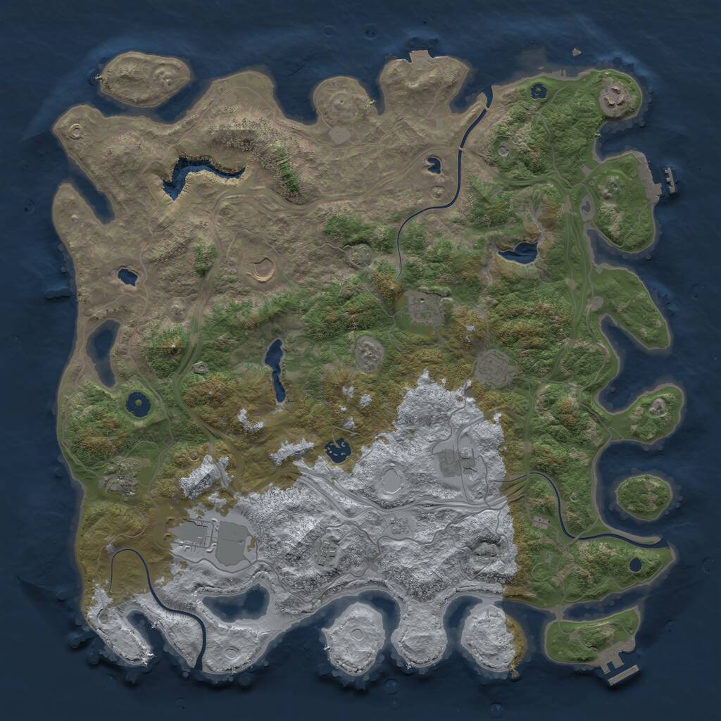 Rust Map: Procedural Map, Size: 4500, Seed: 761869775, 15 Monuments