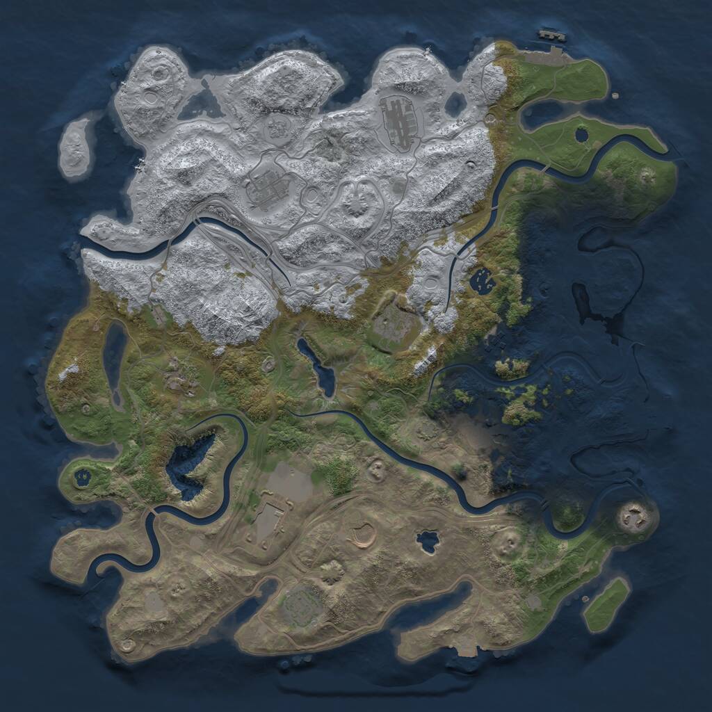 Rust Map: Procedural Map, Size: 4250, Seed: 587952, 17 Monuments