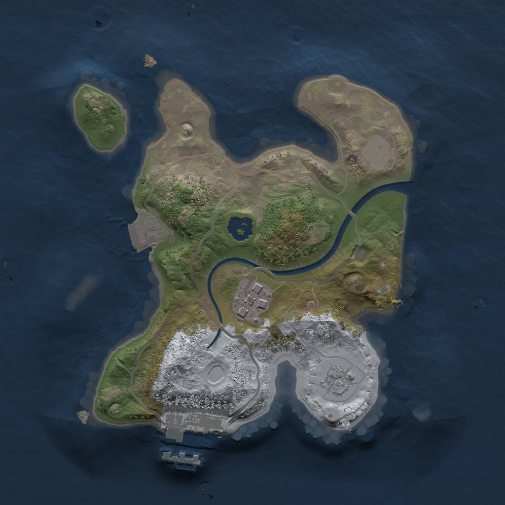 Rust Map: Procedural Map, Size: 2000, Seed: 1727136127, 4 Monuments