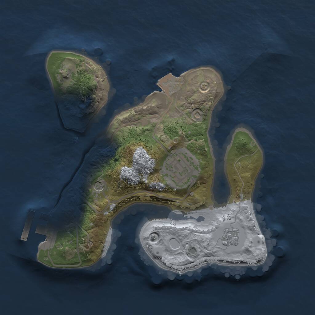 Rust Map: Procedural Map, Size: 2000, Seed: 1954561586, 5 Monuments