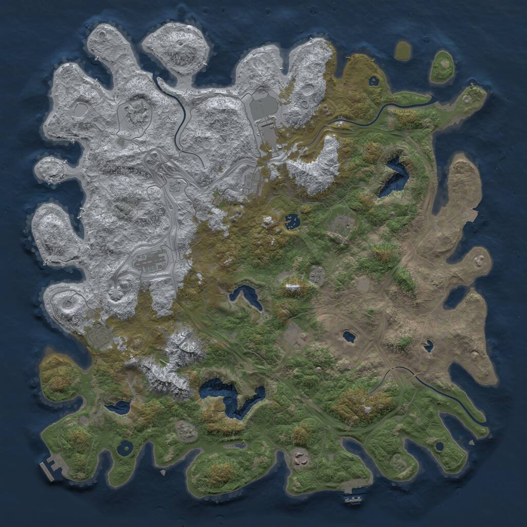 Rust Map: Procedural Map, Size: 5000, Seed: 170, 16 Monuments