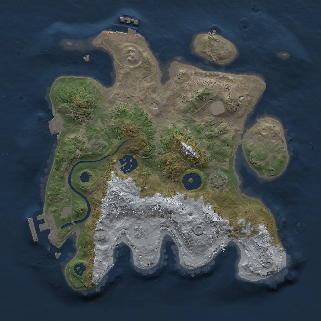 Rust Map: Procedural Map, Size: 2681, Seed: 561654, 7 Monuments