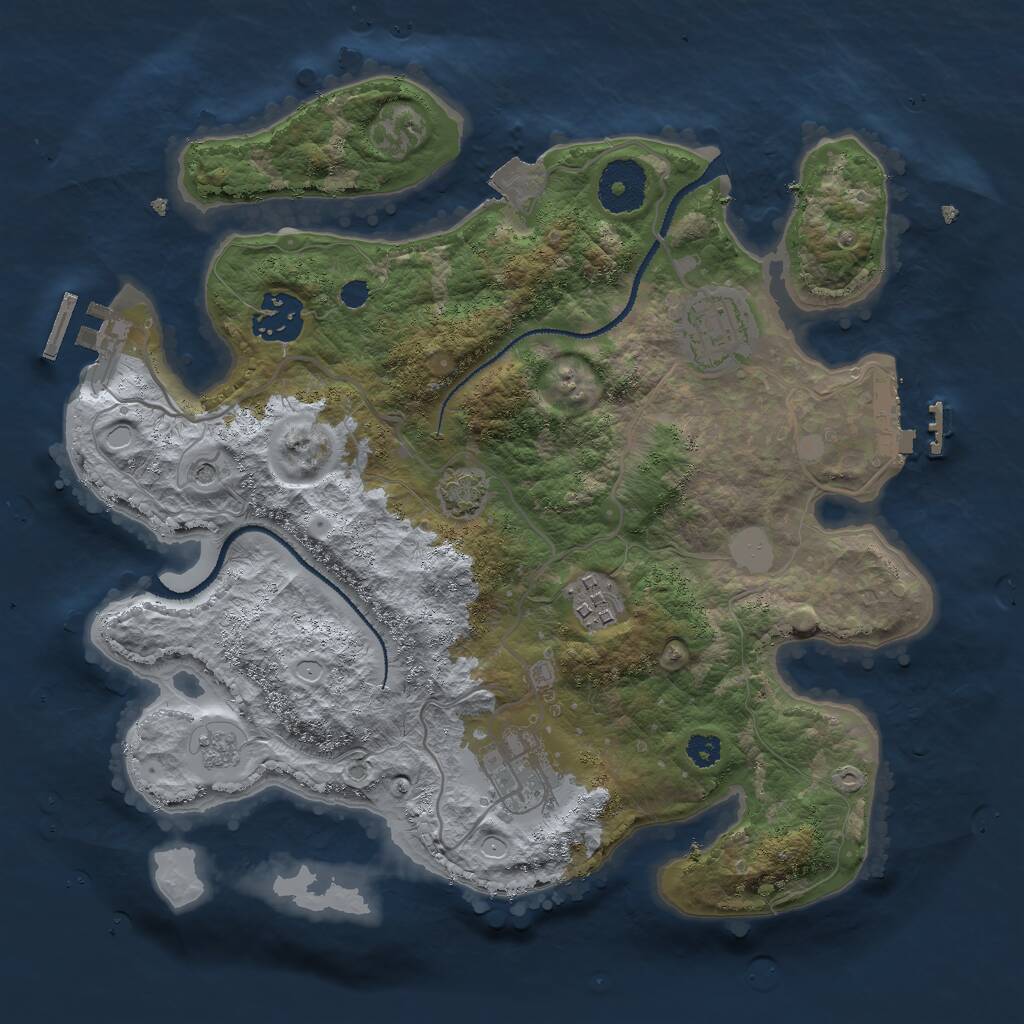 Rust Map: Procedural Map, Size: 3000, Seed: 427725449, 10 Monuments