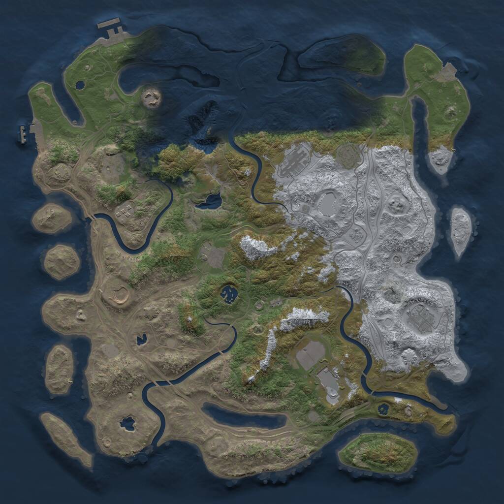 Rust Map: Procedural Map, Size: 4500, Seed: 1743252274, 16 Monuments