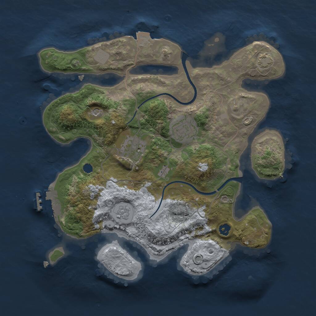 Rust Map: Procedural Map, Size: 2700, Seed: 485426024, 7 Monuments