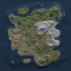 Thumbnail Rust Map: Procedural Map, Size: 3000, Seed: 2470805, 7 Monuments