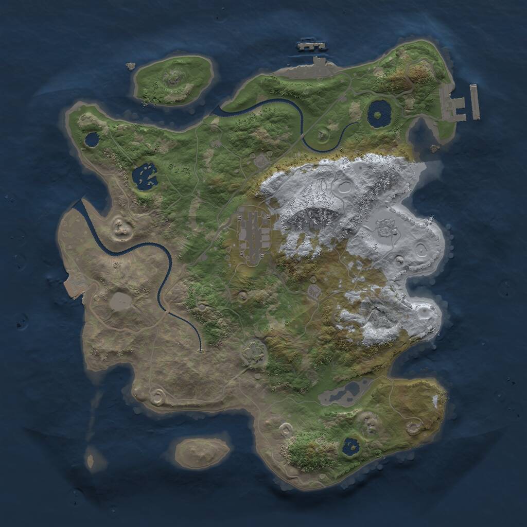 Rust Map: Procedural Map, Size: 3000, Seed: 2470805, 7 Monuments