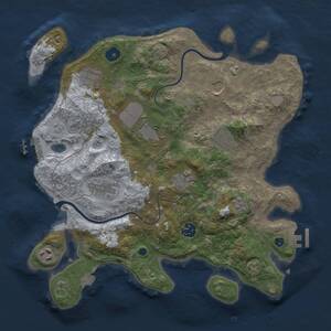 Thumbnail Rust Map: Procedural Map, Size: 3500, Seed: 2018362574, 15 Monuments