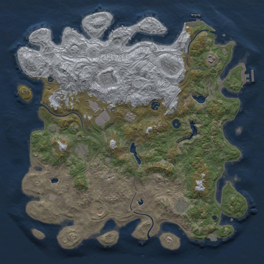 Rust Map: Procedural Map, Size: 4500, Seed: 559420, 16 Monuments