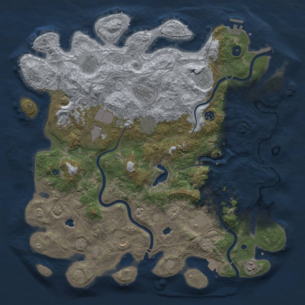 Rust Map: Procedural Map, Size: 4500, Seed: 559420, 17 Monuments