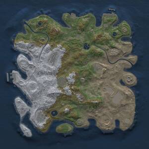 Thumbnail Rust Map: Procedural Map, Size: 3600, Seed: 185, 16 Monuments