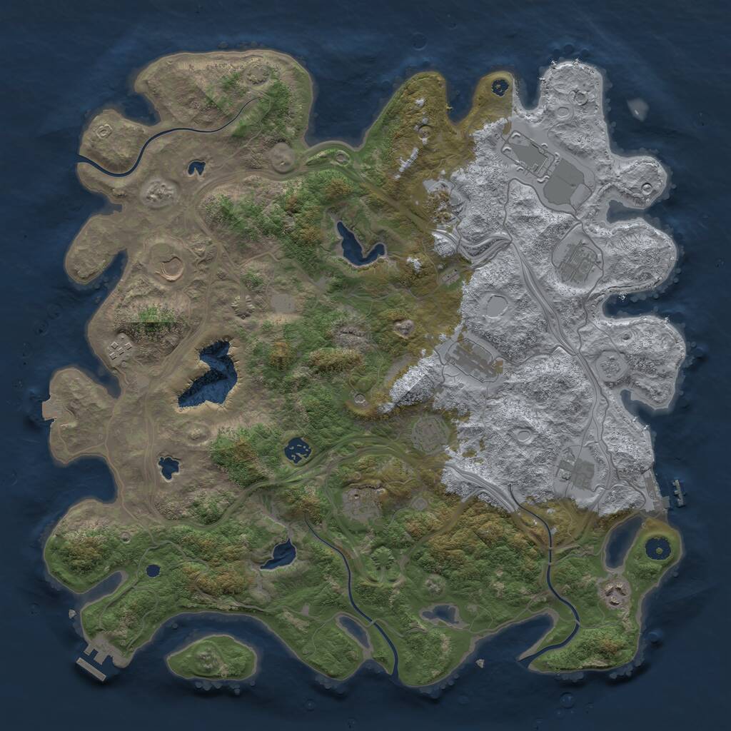 Rust Map: Procedural Map, Size: 4500, Seed: 652096271, 17 Monuments