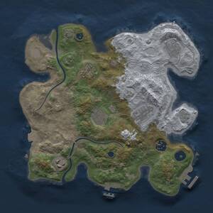 Thumbnail Rust Map: Procedural Map, Size: 3000, Seed: 1944647679, 13 Monuments