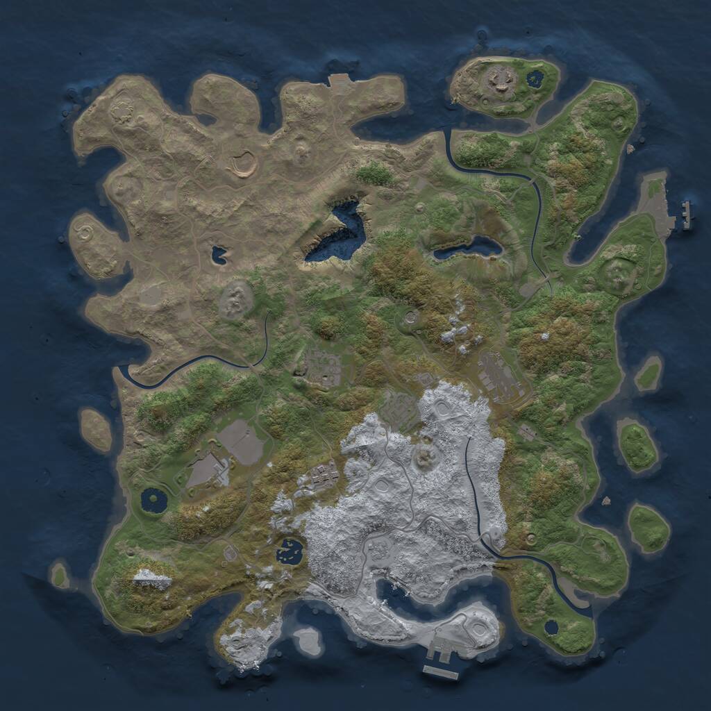 Rust Map: Procedural Map, Size: 4050, Seed: 567796142, 14 Monuments