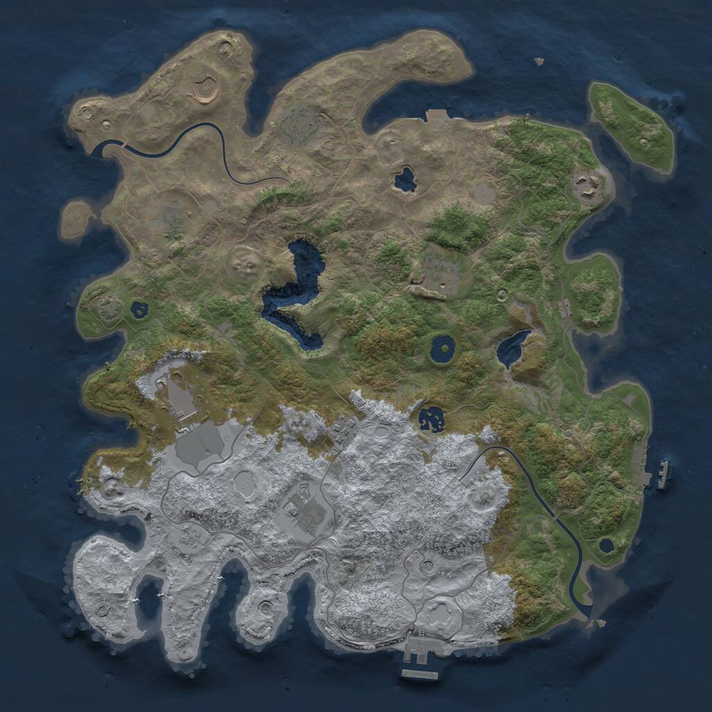 Rust Map: Procedural Map, Size: 4000, Seed: 2341, 15 Monuments
