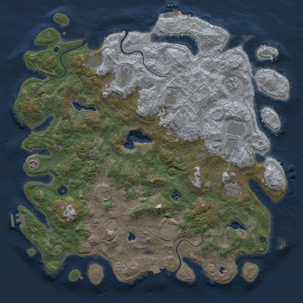 Rust Map: Procedural Map, Size: 4800, Seed: 1567164139, 17 Monuments