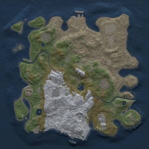 Thumbnail Rust Map: Procedural Map, Size: 3500, Seed: 956001407, 14 Monuments