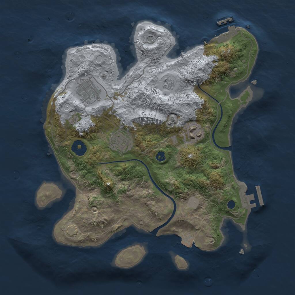 Rust Map: Procedural Map, Size: 2950, Seed: 1005022233, 9 Monuments