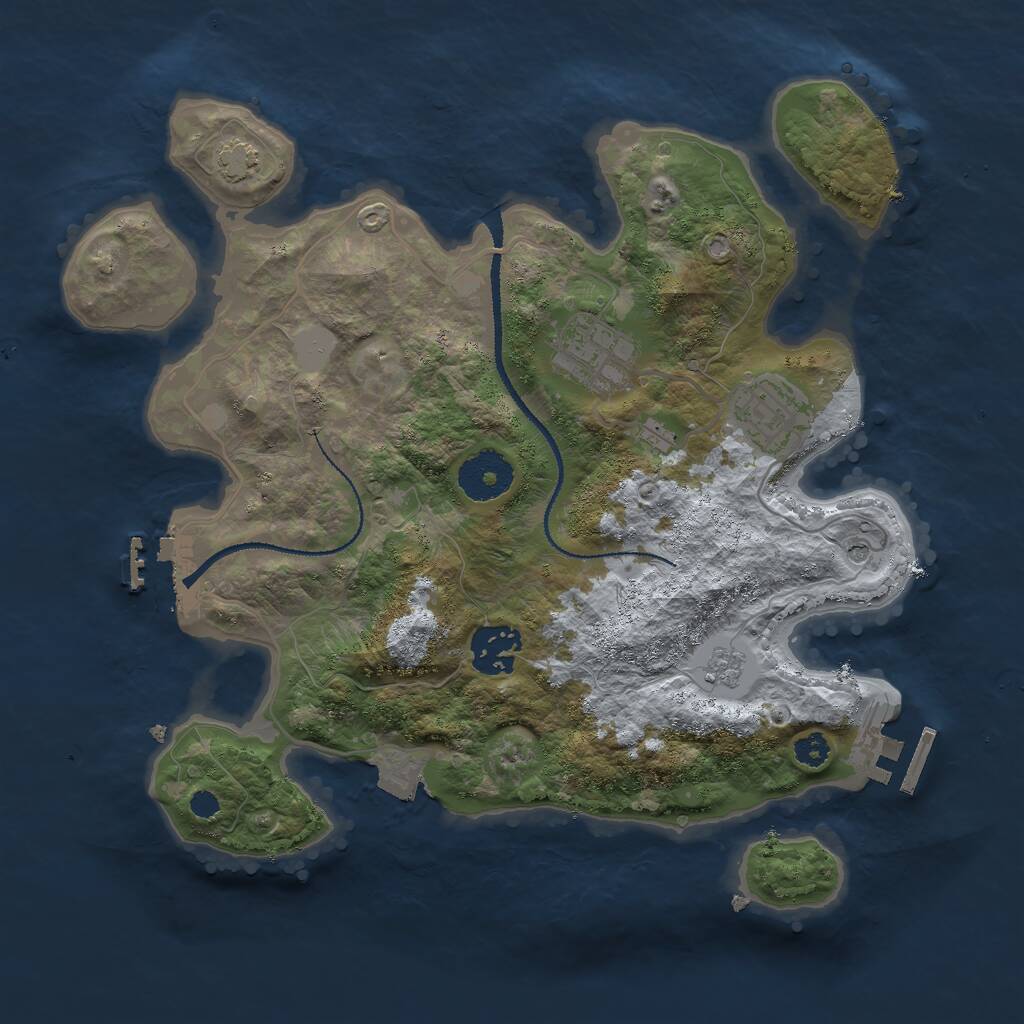 Rust Map: Procedural Map, Size: 3000, Seed: 17506, 9 Monuments