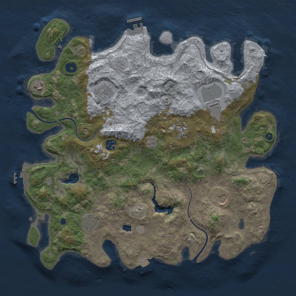 Rust Map: Procedural Map, Size: 4000, Seed: 319405758, 14 Monuments