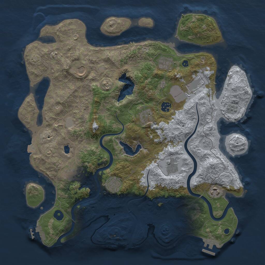 Rust Map: Procedural Map, Size: 4000, Seed: 1737577659, 16 Monuments