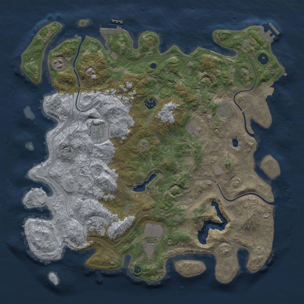 Rust Map: Procedural Map, Size: 4250, Seed: 14112024, 14 Monuments