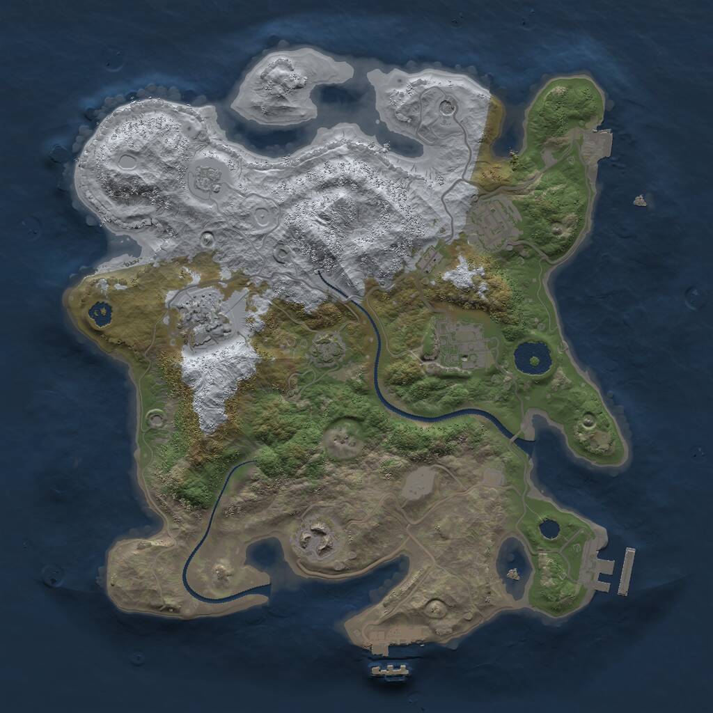 Rust Map: Procedural Map, Size: 3000, Seed: 849194072, 10 Monuments