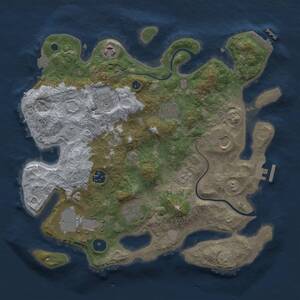 Thumbnail Rust Map: Procedural Map, Size: 3500, Seed: 1289359977, 14 Monuments