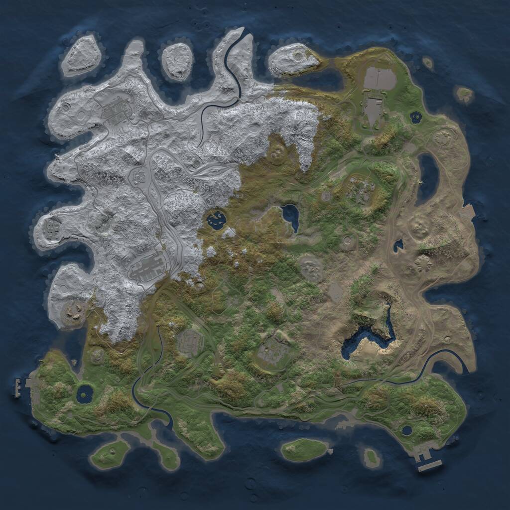 Rust Map: Procedural Map, Size: 4250, Seed: 660613747, 15 Monuments