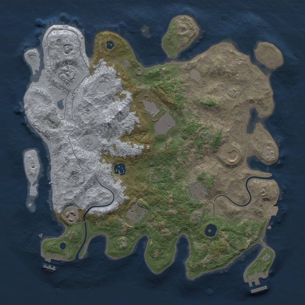 Rust Map: Procedural Map, Size: 3750, Seed: 240826347, 14 Monuments