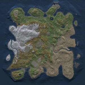 Thumbnail Rust Map: Procedural Map, Size: 3750, Seed: 1167104996, 16 Monuments