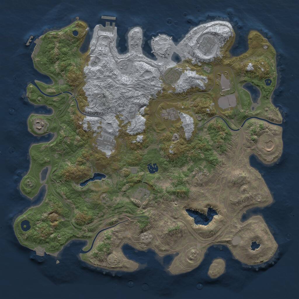 Rust Map: Procedural Map, Size: 4250, Seed: 1875373343, 17 Monuments