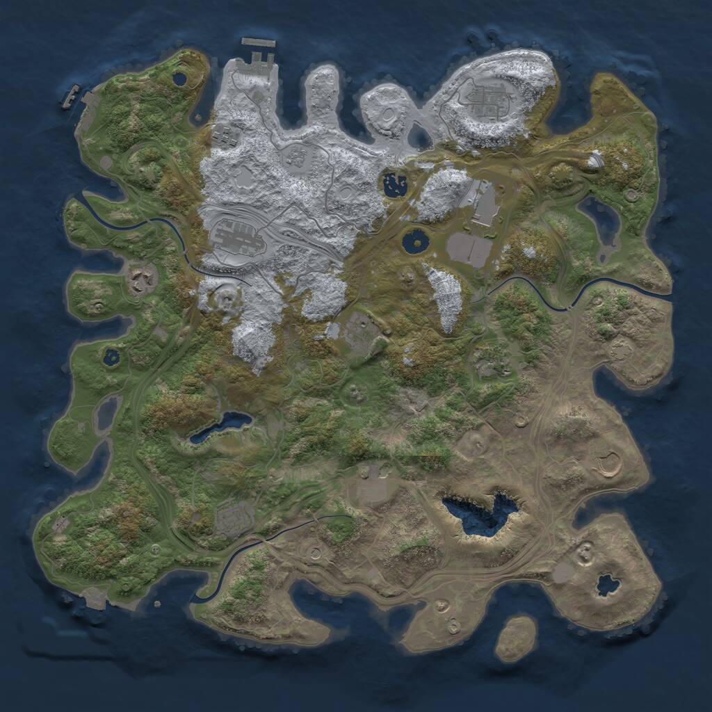 Rust Map: Procedural Map, Size: 4250, Seed: 1875373343, 17 Monuments
